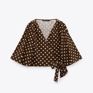 ZARA POLKA DOT TIE TOP